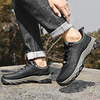 (💥Top Rated Choice) Men’s Handmade Leather Work Shoes – Waterproof, Arch Support, Pressure Relief, Wide Toe Box, Built for All-Day Comfort & Outdoor Use