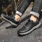 (💥Top Rated Choice) Men’s Handmade Leather Work Shoes – Waterproof, Arch Support, Pressure Relief, Wide Toe Box, Built for All-Day Comfort & Outdoor Use