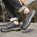 (💥Top Rated Choice) Men’s Handmade Leather Work Shoes – Waterproof, Arch Support, Pressure Relief, Wide Toe Box, Built for All-Day Comfort & Outdoor Use