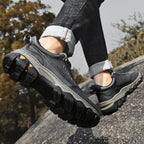 (💥Top Rated Choice) Men’s Handmade Leather Work Shoes – Waterproof, Arch Support, Pressure Relief, Wide Toe Box, Built for All-Day Comfort & Outdoor Use