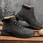 ⏰Limited-Time 70% OFF – Men’s Orthopedic Handmade Leather Driving Boots–Pressure Relief, Waterproof, Slip-Resistant, Wide Toe, Arch&Ankle
