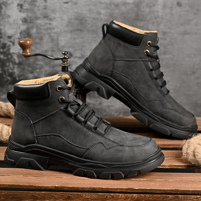 ⏰Limited-Time 70% OFF – Men’s Orthopedic Handmade Leather Driving Boots–Pressure Relief, Waterproof, Slip-Resistant, Wide Toe, Arch&Ankle