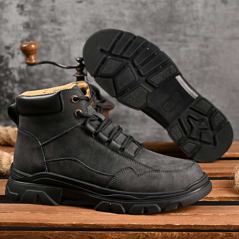 ⏰Limited-Time 70% OFF – Men’s Orthopedic Handmade Leather Driving Boots–Pressure Relief, Waterproof, Slip-Resistant, Wide Toe, Arch&Ankle