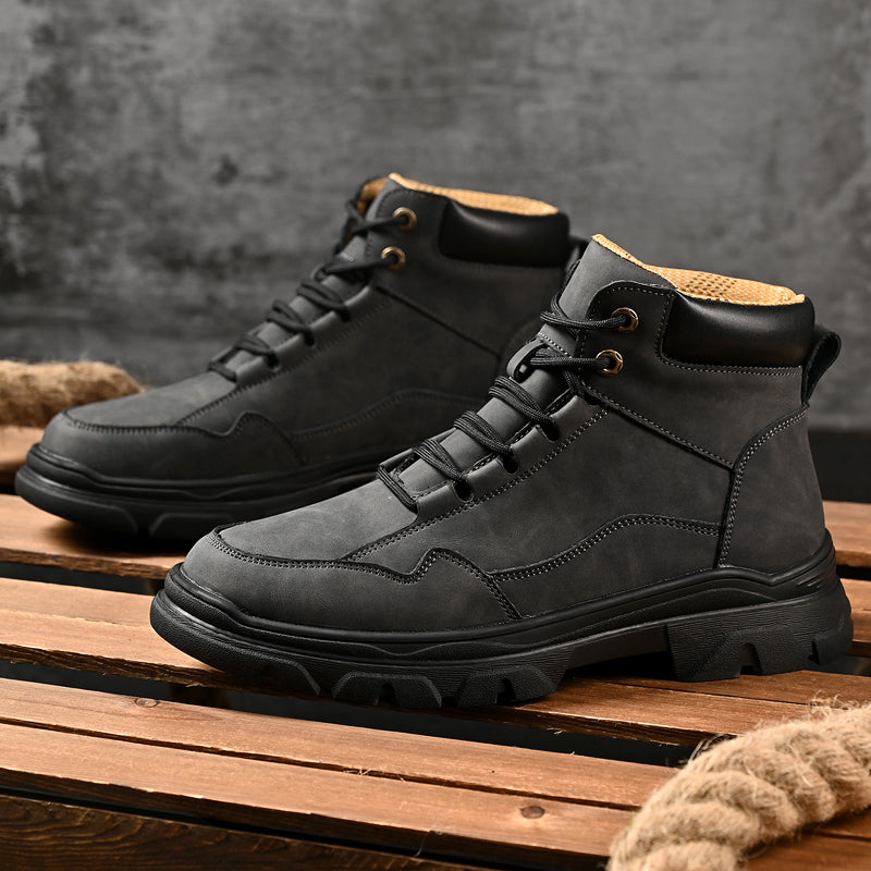 ⏰Limited-Time 70% OFF – Men’s Orthopedic Handmade Leather Driving Boots–Pressure Relief, Waterproof, Slip-Resistant, Wide Toe, Arch&Ankle