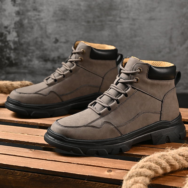 ⏰Limited-Time 70% OFF – Men’s Orthopedic Handmade Leather Driving Boots–Pressure Relief, Waterproof, Slip-Resistant, Wide Toe, Arch&Ankle