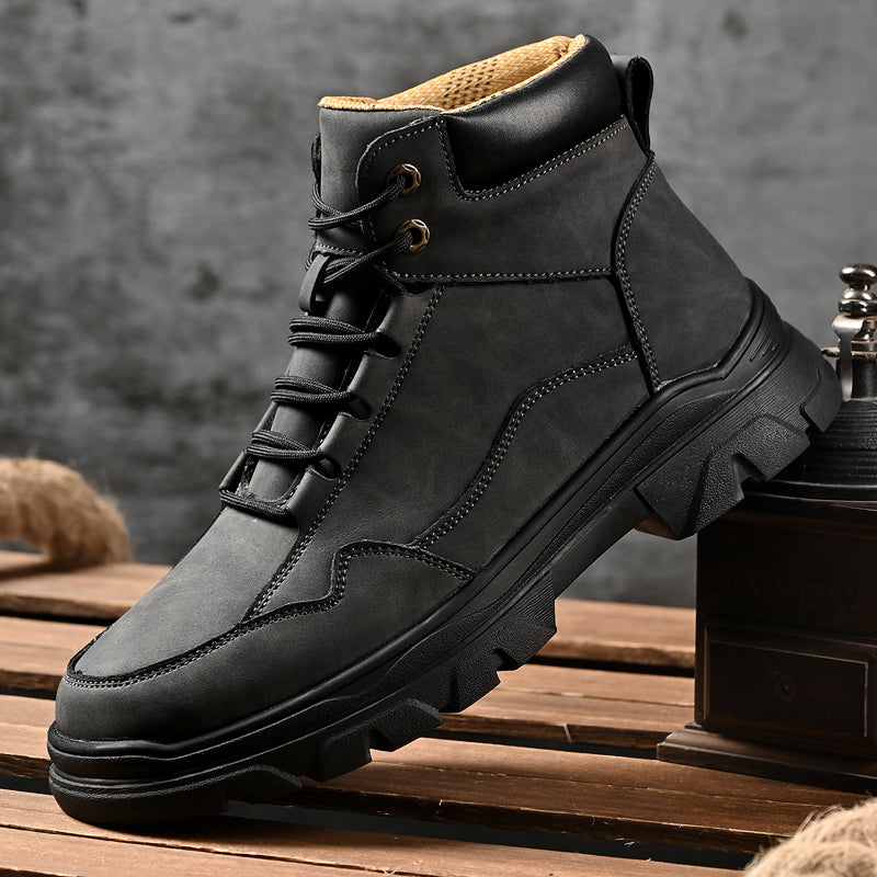 ⏰Limited-Time 70% OFF – Men’s Orthopedic Handmade Leather Driving Boots–Pressure Relief, Waterproof, Slip-Resistant, Wide Toe, Arch&Ankle