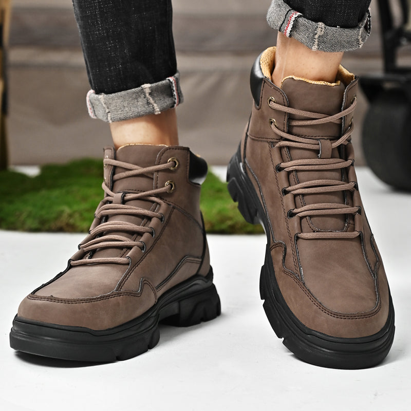 ⏰Limited-Time 70% OFF – Men’s Orthopedic Handmade Leather Driving Boots–Pressure Relief, Waterproof, Slip-Resistant, Wide Toe, Arch&Ankle