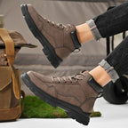 ⏰Limited-Time 70% OFF – Men’s Orthopedic Handmade Leather Driving Boots–Pressure Relief, Waterproof, Slip-Resistant, Wide Toe, Arch&Ankle