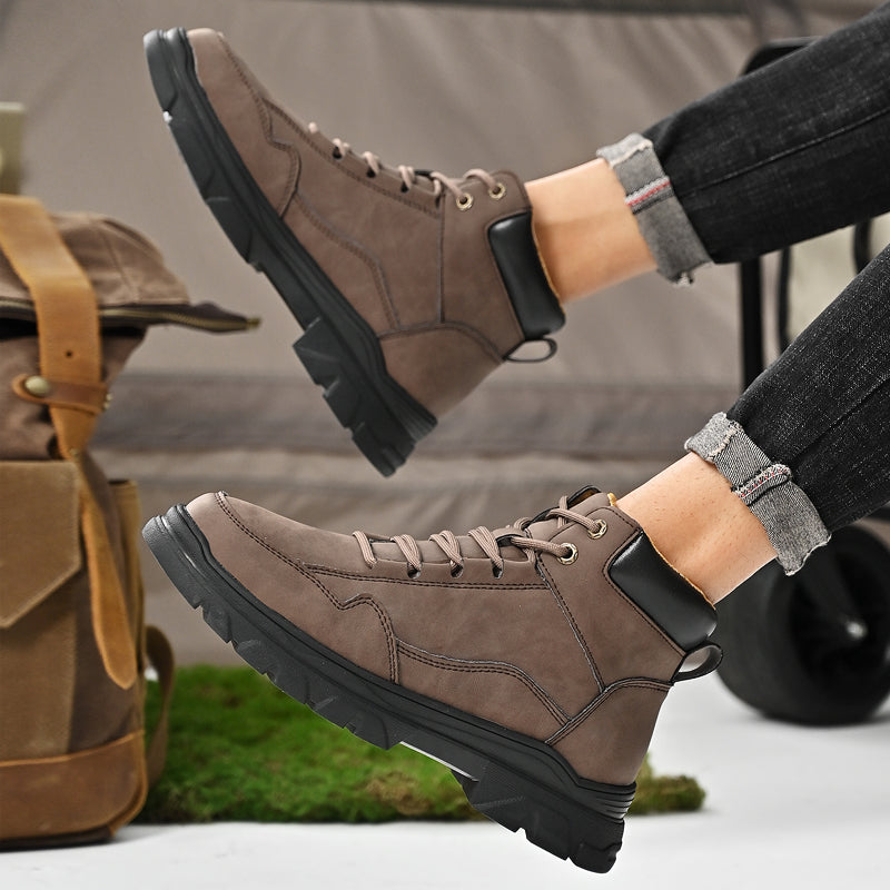 ⏰Limited-Time 70% OFF – Men’s Orthopedic Handmade Leather Driving Boots–Pressure Relief, Waterproof, Slip-Resistant, Wide Toe, Arch&Ankle