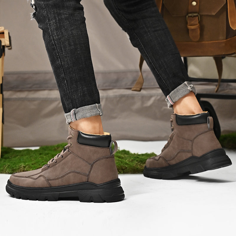 ⏰Limited-Time 70% OFF – Men’s Orthopedic Handmade Leather Driving Boots–Pressure Relief, Waterproof, Slip-Resistant, Wide Toe, Arch&Ankle