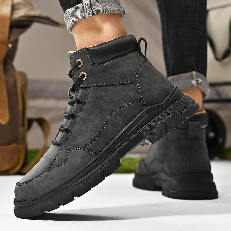 ⏰Limited-Time 70% OFF – Men’s Orthopedic Handmade Leather Driving Boots–Pressure Relief, Waterproof, Slip-Resistant, Wide Toe, Arch&Ankle