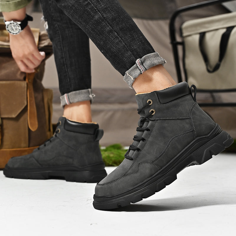 ⏰Limited-Time 70% OFF – Men’s Orthopedic Handmade Leather Driving Boots–Pressure Relief, Waterproof, Slip-Resistant, Wide Toe, Arch&Ankle