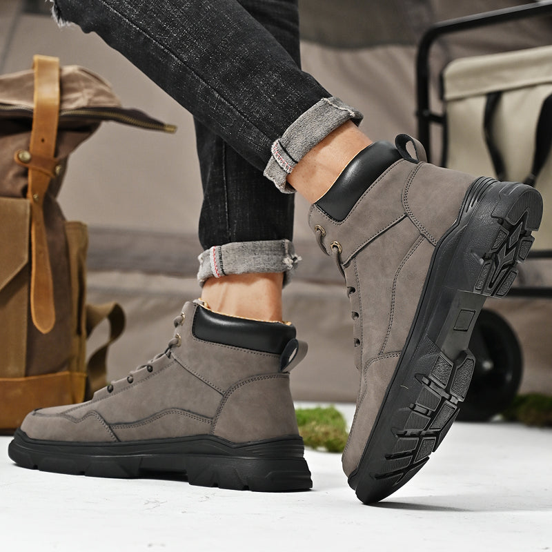 ⏰Limited-Time 70% OFF – Men’s Orthopedic Handmade Leather Driving Boots–Pressure Relief, Waterproof, Slip-Resistant, Wide Toe, Arch&Ankle