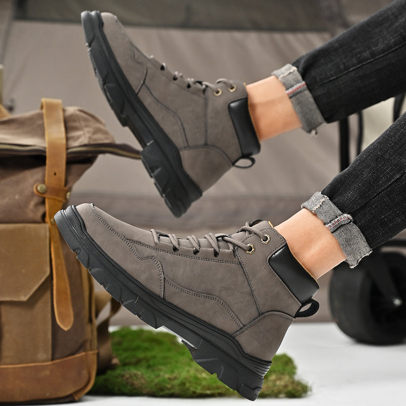 ⏰Limited-Time 70% OFF – Men’s Orthopedic Handmade Leather Driving Boots–Pressure Relief, Waterproof, Slip-Resistant, Wide Toe, Arch&Ankle