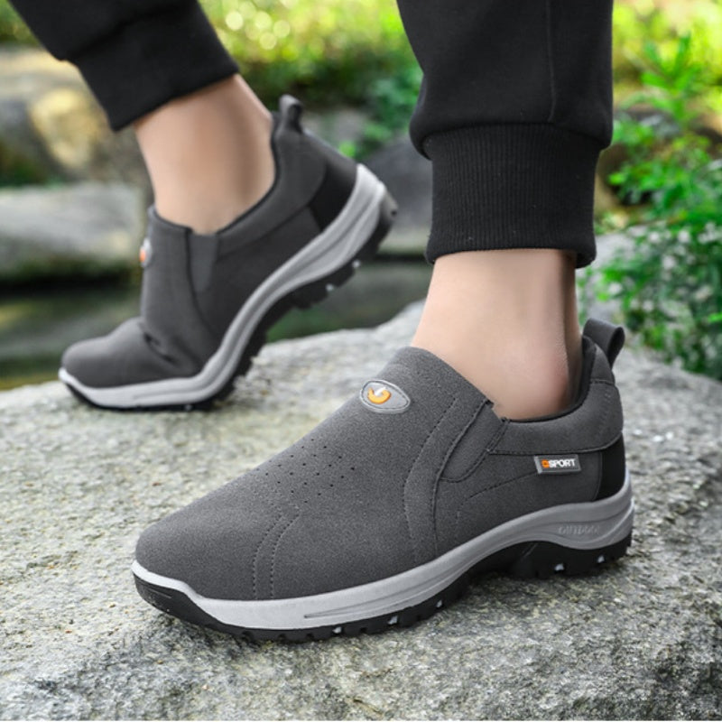 Men's Comfortable Breathable Lightweight Double Layer Waterproof Wide Toe Walking Shoes Orthopedic Shoes