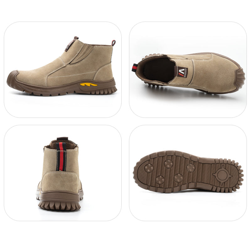 (🤜Work Hard for 5+ Years) Men's Anti-Smash Anti-Puncture Comfortable Lightweight Work Boots Waterproof Breathable Hiking Boots