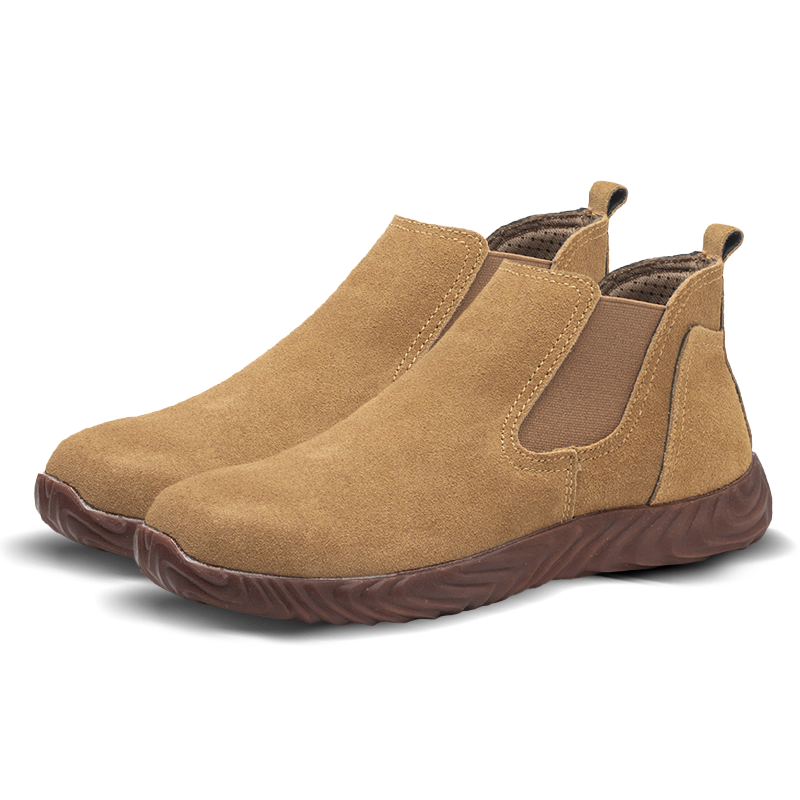 (Multiple Protection👍)High Quality Work Boots - Super Wear-Resistant Leather Material Kevlar Sole Anti-Impact Steel Toe Orthotic Insole