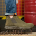 (Multiple Protection👍)High Quality Work Boots - Super Wear-Resistant Leather Material Kevlar Sole Anti-Impact Steel Toe Orthotic Insole