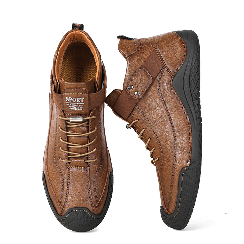 ⏰Limited-Time 70% OFF–Men’s Orthopedic Handmade Leather Hiking&Work Boots–Waterproof, Slip-Resistant, Wide Toe, Arch&Ankle Support  for Everyday&Travel