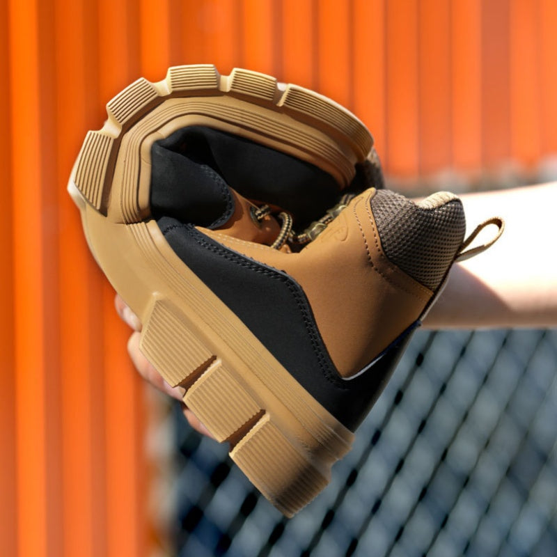 Men’s Steel Toe Outdoor Boots Work Boots Motorcycle Boots – Safety ,Indestructible, Anti-Smash, Puncture-Proof, Waterproof